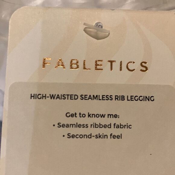 Fabletics High waisted seamless ribbon leggings. Color is hazy iris - Picture 6 of 7